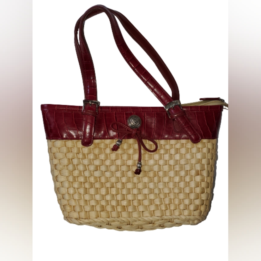 Elka Accessories Woven Cornhusk Handbag